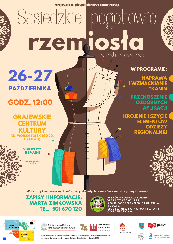 Sąsiedzkie pogotowie rzemiosła - warsztaty krawieckie w GCK!