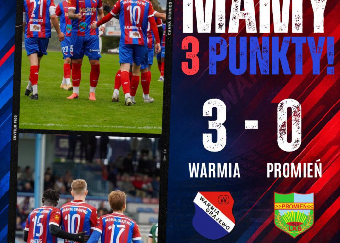 WARMIA Grajewo - PROMIEŃ Mońki 3:0 (0:0)