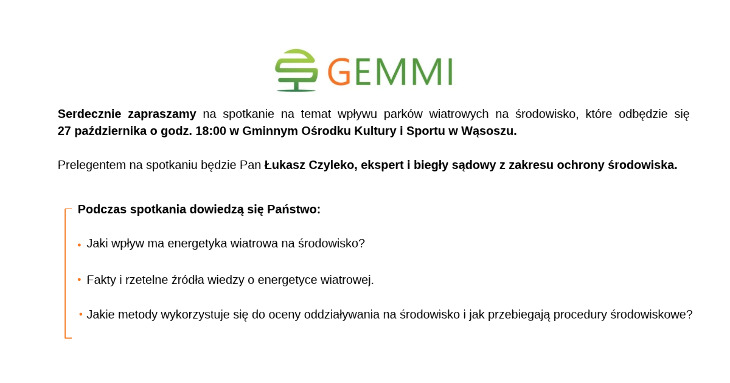 Jak inwestycje wiatrowe wpływają na środowisko? Spotkanie w Wąsoszu rozwieje wątpliwości