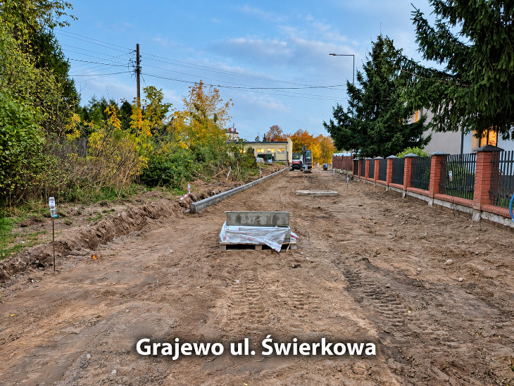 Ulica Świerkowa w Grajewie w przebudowie