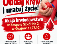 Oddaj krew i uratuj życie! Akcja krwiodawstwa w ZS 2 w Grajewie (27.10)