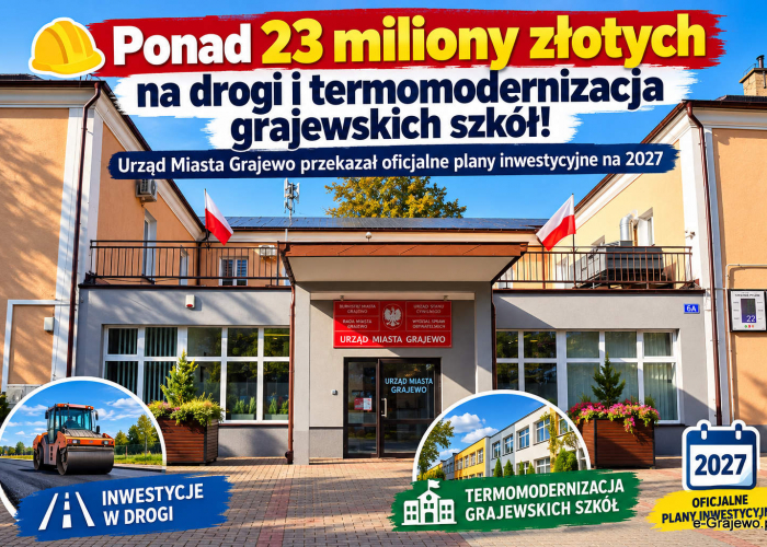 Grajewo. Milionowe inwestycje drogowe i termomodernizacja szkół