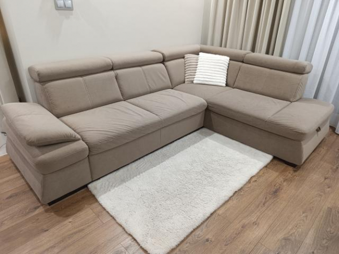 Grajewo ogłoszenia: Sprzedam narożnik z funkcją spania i pojemnikiem na pościel....