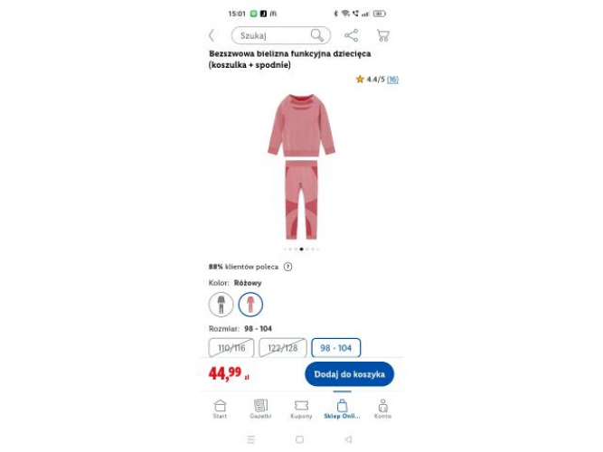 Grajewo ogłoszenia: Sprzedam komplet bielizny termoaktywnej dla dziecka rozmiar 86/92.