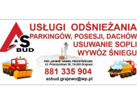 Grajewo ogłoszenia: Usługi:
* odśnieżanie;
* usuwanie sopli;
* wywóz śniegu....