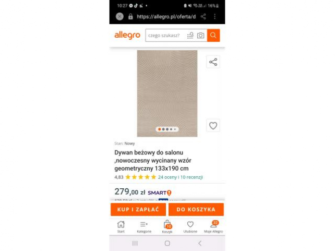 Grajewo ogłoszenia: Sprzedam NOWY dywan 133 x 190