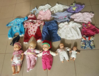 Grajewo ogłoszenia: Sprzedam widoczne na zdjęciu lalki i ubranka