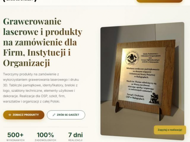 Grajewo ogłoszenia: Grawerowanie laserowe i produkty na zamówienie dla Firm,...