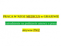 Grajewo ogłoszenia: NZOZ MEDICUS zatrudni na etat pielęgniarkę/pielęgniarza...