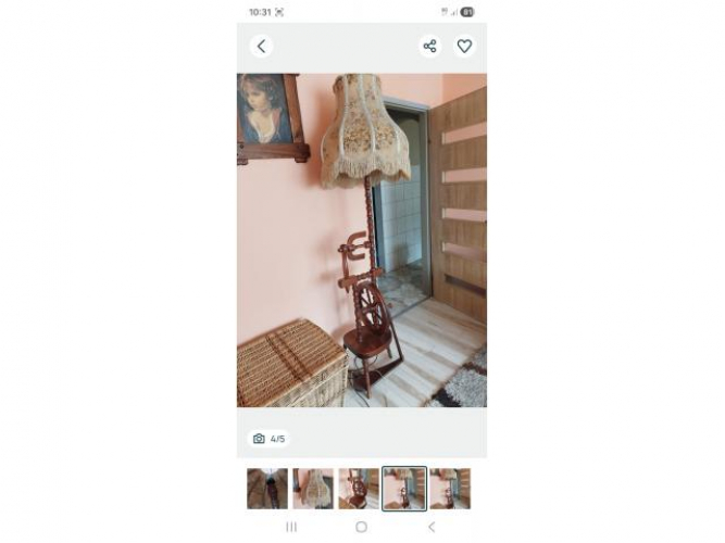 Grajewo ogłoszenia: Lampa podłogowa dębowa w kształcie kołowrotka antyczna...