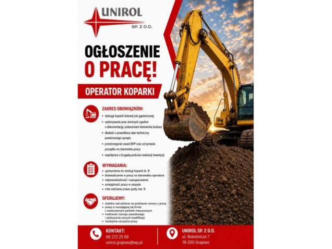 Grajewo ogłoszenia: Oferta pracy - Grajewo
